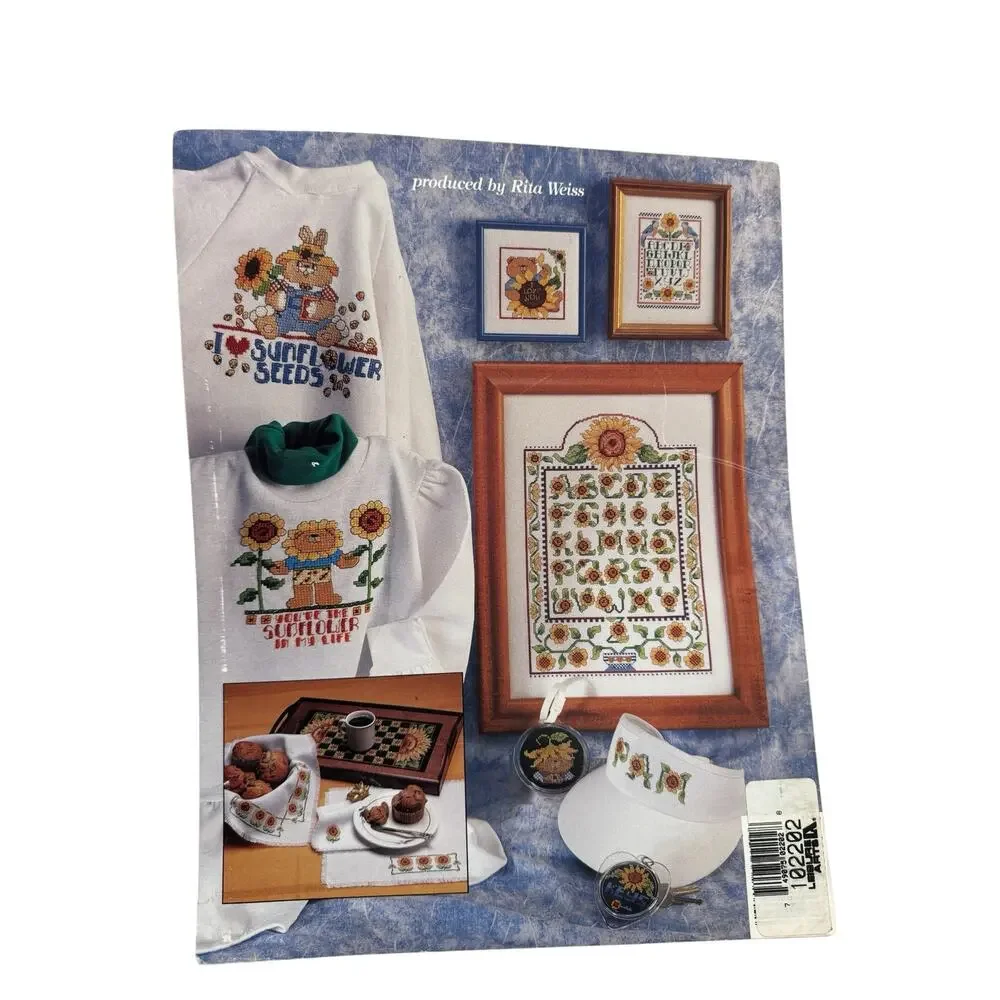 Vintage Sunflowers Cross Stitch Design Booklet 1993 20 Patterns American School